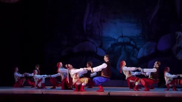 Dněpr, Ukrajina - 7 ledna 2018: Noc před vánoční baletní prováděné baletní Dnepropetrovsk opery a baletu.