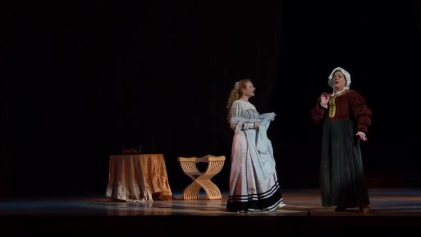 Dnipro Ukraina Lutego 2018 Klasyczna Opera Rigoletto Wykonywane Przez Członków — Wideo stockowe