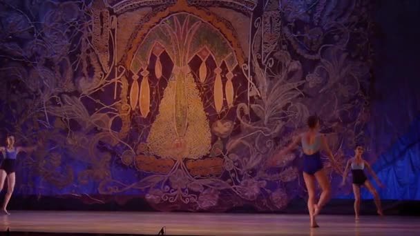 Dnipro 乌克兰 2018年1月8日 身份不明的女孩 年龄13 表演我记得只有一个晴朗的一天 在国家歌剧院和芭蕾舞剧院 — 图库视频影像
