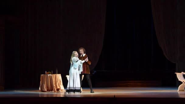 Dnipro Ukraina Februari 2018 Klassisk Opera Rigoletto Utförs Medlemmar Dnipro — Stockvideo
