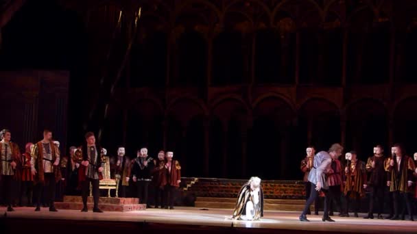 Dněpr Ukrajina Února 2018 Klasická Opera Rigoletto Prováděné Dněpr Divadlo — Stock video
