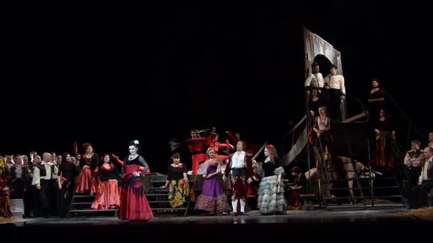 Dnipro Ukraine Février 2018 Opéra Classique Carmen Interprété Par Des — Video