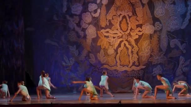 ドニエプル ウクライナ 2018 正体不明の女の子 歳の年齢の実行国立オペラ バレエ劇場でお母さんのイラスト — ストック動画