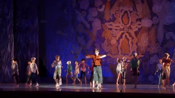 Dnipro 乌克兰 2018年1月8日 不知名的儿童 年龄8 执行卢森堡花园在国家歌剧院和芭蕾舞剧院 — 图库视频影像