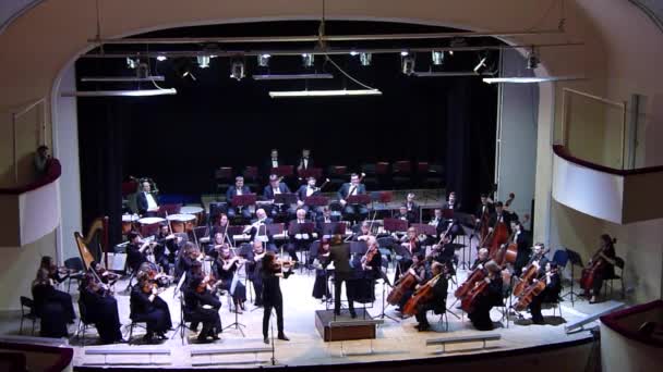 Dnipro Oekraïne Februari 2018 Beroemde Violist Dmitry Tkachenko Academisch Symfonieorkest — Stockvideo