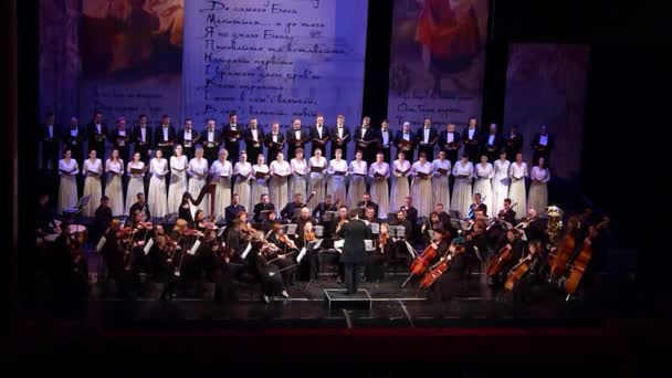 Dnipro 乌克兰 2018年3月10日 高加索 大合唱交响乐为唱诗班和交响乐团由 Lyudkevych Dnipro 歌剧和芭蕾剧院的成员演奏 主要指挥 Nazar — 图库视频影像