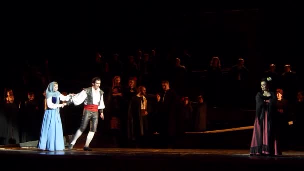Dnipro Ukraine February 2018 Opera Klasik Carmen Yang Dipentaskan Oleh — Stok Video