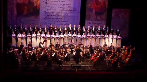 Dnipro Ucrania Marzo 2018 Cáucaso Sinfonía Cantata Para Coro Orquesta — Vídeo de stock