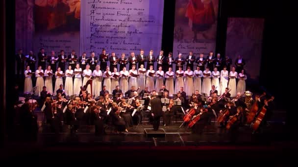 Dnipro Ukraine March 2018 Caucasus Cantata Symphony Choir Symphony Orchestra — Stock Video