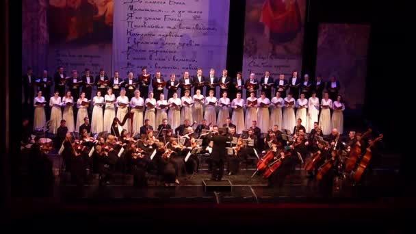 Dnipro Ukraine March 2018 Caucasus Cantata Symphony Choir Symphony Orchestra — Stock Video