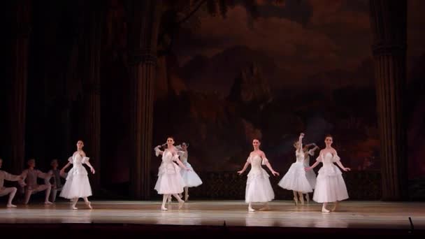 Dnipro 乌克兰 2018年3月17日 Dnipro 国家歌剧院和芭蕾舞剧院成员表演的天鹅湖芭蕾舞团 — 图库视频影像