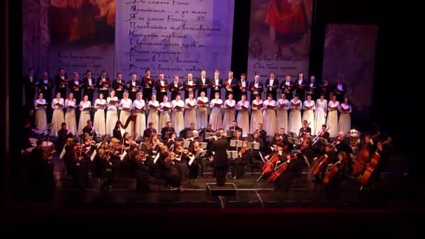 Dnipro Ukraine March 2018 Caucasus Cantata Symphony Choir Symphony Orchestra — Stock Video