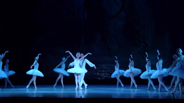 Dnipro Ukraina Marca 2018 Baletu Jezioro Łabędzie Wykonywane Przez Członków — Wideo stockowe