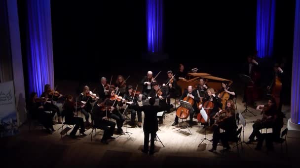 Dnipro Ucrânia Março 2018 Quatro Seasons Orquestra Câmara Maestro Principal — Vídeo de Stock