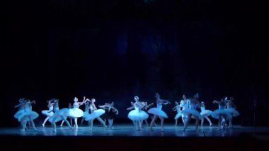 Dnipro, Ukrayna - 17 Mart 2018: Dnipro Devlet Opera ve bale Tiyatrosu üyeleri tarafından gerçekleştirilen Kuğu Gölü Balesi.