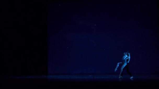 ドニプロ国立オペラ バレエ劇場 国立バレエ団のメンバーによって実行される夜のバレエのドニエプル ウクライナ 2018 — ストック動画