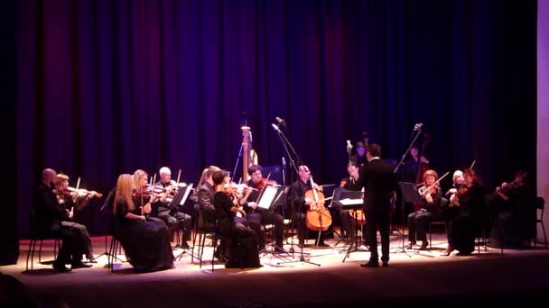 Dnipro Oekraïne Oktober 2019 Four Seasons Chamber Orchestra Hoofddirigent Dmitry — Stockvideo