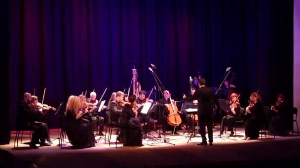 Dnipro Ukraina Października 2019 Four Seasons Chamber Orchestra Dyrygent Główny — Wideo stockowe