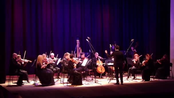 Dnipro Ucrania Octubre 2019 Cuatro Estaciones Orquesta Cámara Director Principal — Vídeos de Stock