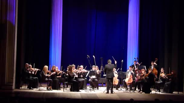 Dnipro Ukraine Dezember 2019 Kammerorchester Der Vier Jahreszeiten Chefdirigent Dmitry — Stockvideo