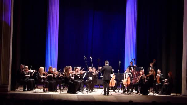 Dnipro Ucraina Dicembre 2019 Quattro Stagioni Orchestra Camera Direttore Principale — Video Stock