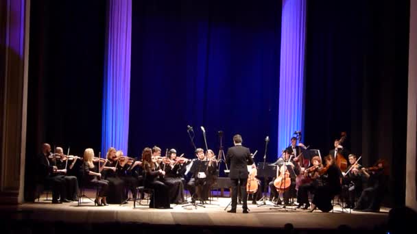 Dnipro Ουκρανία Δεκεμβρίου 2019 Ορχήστρα Δωματίου Four Seasons Κύριος Μαέστρος — Αρχείο Βίντεο