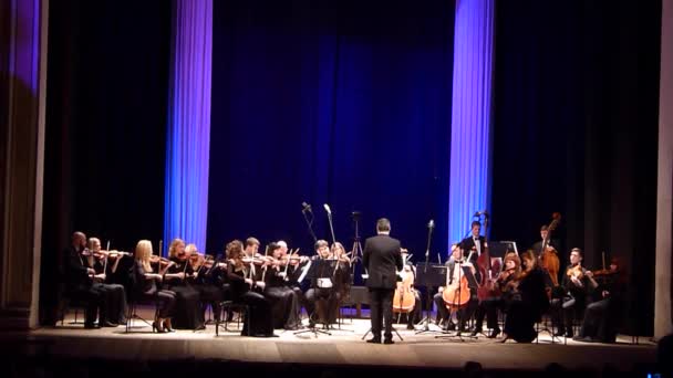 Dnipro Ucrania Diciembre 2019 Cuatro Estaciones Orquesta Cámara Director Principal — Vídeos de Stock