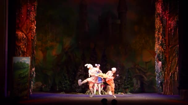 ウクライナ ドニプロ 2019年12月25日 ドニプロ国立演劇喜劇劇場のメンバーによって行わ新年の奇跡の妖精 — ストック動画