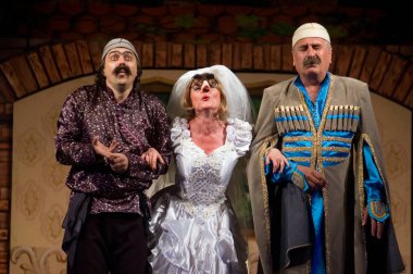 DNEPROPETROVSK, UKRAINE - 22 Mayıs: Dnepropetrovsk Devlet Tiyatrosu üyeleri 2 Mayıs 2009 'da Dnepropetrovsk, Ukrayna' da 