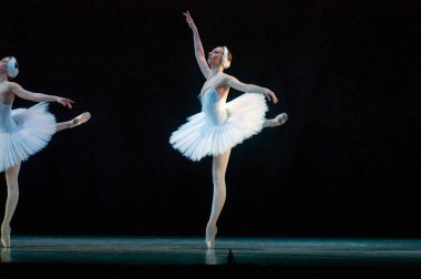 DNIPROPETROVSK, UKRAINE - 23 Nisan: Kuğu Gölü balesi Dnepropetrovsk Opera ve Bale Tiyatrosu tarafından 23 Nisan 2011 'de Dnipropetrovsk, Ukrayna' da sahnelendi..