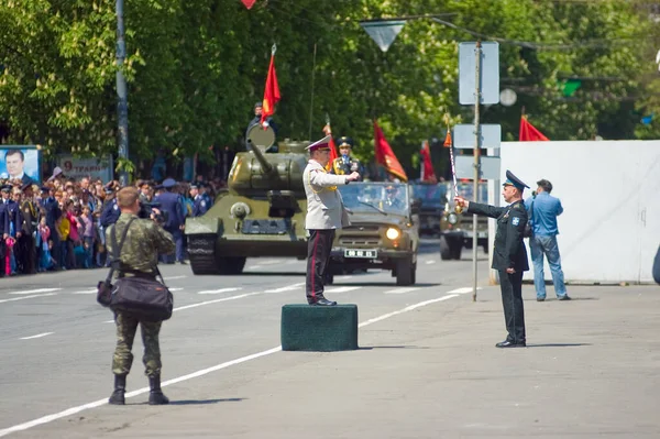 Dnepropetrovsk Ukraine Mei Militaire Parade Ter Viering Van Tweede Wereldoorlog — Stockfoto