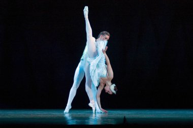 DNIPROPETROVSK, UKRAINE - 23 Nisan: Kuğu Gölü balesi Dnepropetrovsk Opera ve Bale Tiyatrosu tarafından 23 Nisan 2011 'de Dnipropetrovsk, Ukrayna' da sahnelendi.