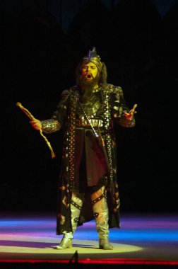 DNIPROPETROVSK, UKRAINE JANUARY 28: Dnepropetrovsk Devlet Opera ve Bale Tiyatrosu üyeleri 28 Ocak 2012 'de Dnipropetrovsk, Ukrayna' da 