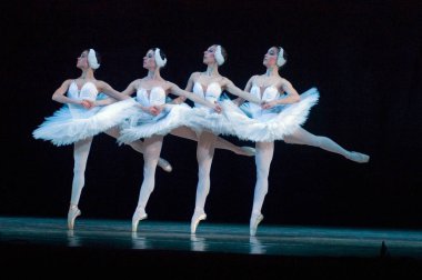DNIPROPETROVSK, UKRAINE - 23 Nisan: Kuğu Gölü balesi Dnepropetrovsk Opera ve Bale Tiyatrosu tarafından 23 Nisan 2011 'de Dnipropetrovsk, Ukrayna' da sahnelendi..