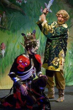 DNEPROPETROVSK, UKRAINE - 9 HAZİRAN: Dnepropetrovsk Devlet Tiyatrosu üyeleri 9 Ocak 2011 'de Dnepropetrovsk, Ukrayna' da 