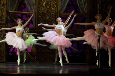 DNIPROPETROVSK, UKRAINE - 23 Ekim: Le Corsaire balesi Dnepropetrovsk Opera ve Bale Tiyatrosu tarafından 23 Ekim 2011 'de Dnipropetrovsk, Ukrayna' da sahnelendi..