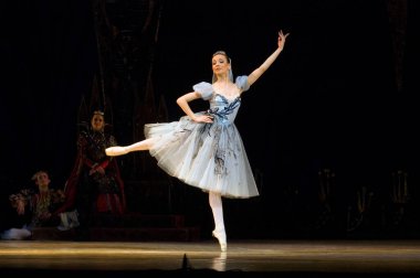 DNEPROPETROVSK, UKRAINE - 23 Nisan: Kuğu Gölü balesi Dnepropetrovsk Opera ve Bale Tiyatrosu tarafından 23 Nisan 2011 'de Dnepropetrovsk, Ukrayna' da sahnelendi..