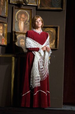 DNEPROPETROVSK, UKRAINE - 20 EYLÜL: Dnepropetrovsk Devlet Tiyatrosu Üyeleri 20 Eylül 2011 'de Dnepropetrovsk, Ukrayna' da 