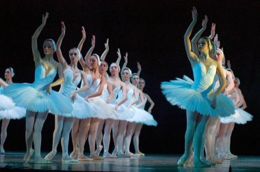 DNIPROPETROVSK, UKRAINE - 23 Nisan: Kuğu Gölü balesi Dnepropetrovsk Opera ve Bale Tiyatrosu tarafından 23 Nisan 2011 'de Dnipropetrovsk, Ukrayna' da sahnelendi.