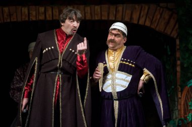 DNEPROPETROVSK, UKRAINE - 22 Mayıs: Dnepropetrovsk Devlet Tiyatrosu üyeleri 2 Mayıs 2009 'da Dnepropetrovsk, Ukrayna' da 