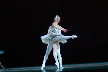 DNIPROPETROVSK, UKRAINE - 23 Nisan: Kuğu Gölü balesi Dnepropetrovsk Opera ve Bale Tiyatrosu tarafından 23 Nisan 2011 'de Dnipropetrovsk, Ukrayna' da sahnelendi.