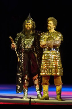 DNIPROPETROVSK, UKRAINE JANUARY 28: Dnepropetrovsk Devlet Opera ve Bale Tiyatrosu üyeleri 28 Ocak 2012 'de Dnipropetrovsk, Ukrayna' da 