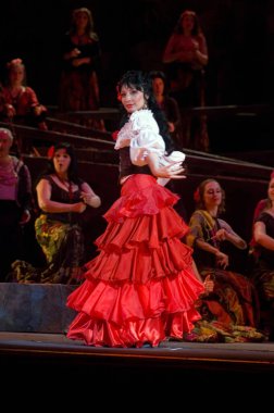 DNIPROPETROVSK, UKRAINE 3 Haziran: Dnepropetrovsk Devlet Opera ve Bale Tiyatrosu üyeleri 3 Haziran 2011 'de Dnipropetrovsk, Ukrayna' da 