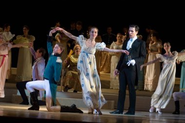 DNIPROPETROVSK, UKRAINE NOVEMBER 15: Dnepropetrovsk Devlet Opera ve Bale Tiyatrosu üyeleri 15 Kasım 2011 'de Dnipropetrovsk, Ukrayna' da 