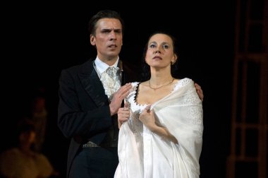 DNIPROPETROVSK, UKRAINE NOVEMBER 15: Dnepropetrovsk Devlet Opera ve Bale Tiyatrosu üyeleri 15 Kasım 2011 'de Dnipropetrovsk, Ukrayna' da 