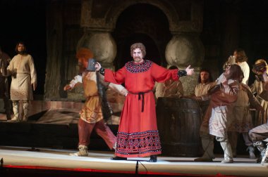 DNIPROPETROVSK, UKRAINE JANUARY 28: Dnepropetrovsk Devlet Opera ve Bale Tiyatrosu üyeleri 28 Ocak 2012 'de Dnipropetrovsk, Ukrayna' da 