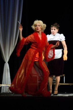 DNEPROPETROVSK, UKRAINE - 25 HAZİRAN: Dnepropetrovsk Devlet Tiyatrosu üyeleri 25 Ocak 2008 'de Dnepropetrovsk, Ukrayna' da 