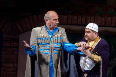 DNEPROPETROVSK, UKRAINE - 22 Mayıs: Dnepropetrovsk Devlet Tiyatrosu üyeleri 2 Mayıs 2009 'da Dnepropetrovsk, Ukrayna' da 