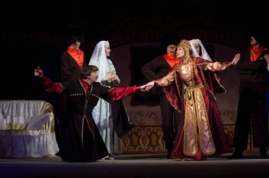 DNEPROPETROVSK, UKRAINE - 22 Mayıs: Dnepropetrovsk Devlet Tiyatrosu üyeleri 2 Mayıs 2009 'da Dnepropetrovsk, Ukrayna' da 