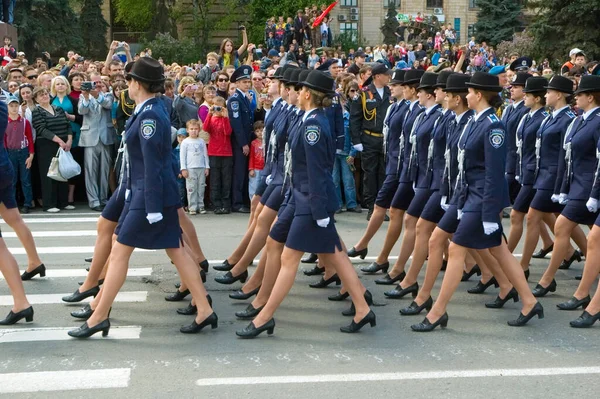 Dnepropetrovsk Ukraine Maj Militär Parad För Att Fira Andra Världskrigets — Stockfoto